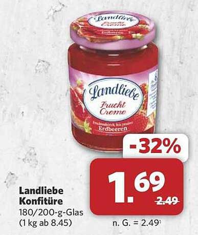Landliebe Konfitüre Erdbeeren 180/200-g-Glas