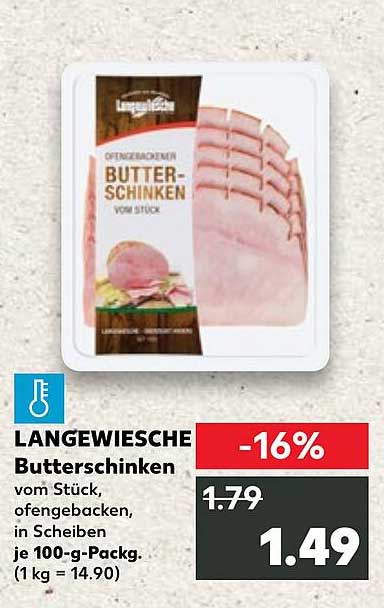 LANGEWIESCHE Butterschinken vom Stück, ofenebacken, in Scheiben