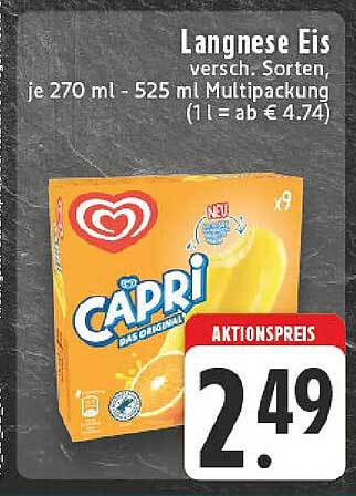 Langnese Eis Capri – verschiedene Sorten, 270 ml - 525 ml Multipackung