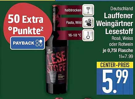 Lauffener Weingärtner Lesestoff Rosé, Weiß oder Rotwein 0,751 Flasche