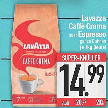 Lavazza Caffè Crema oder Espresso ganze Bohnen je 1kg Beutel