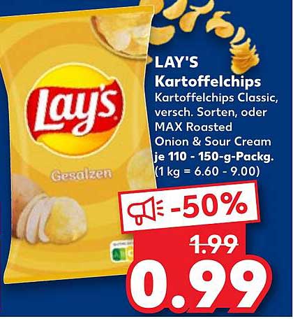 LAY'S Kartoffelchips Classic, versch. Sorten