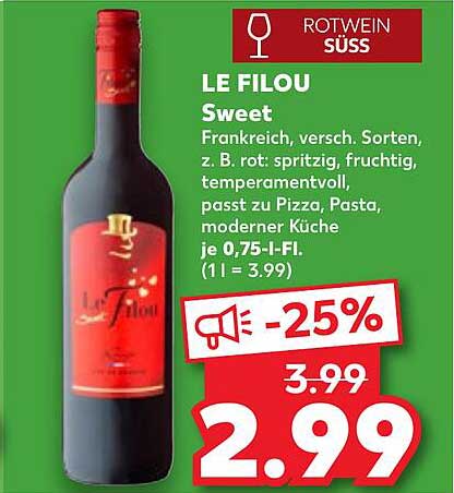LE FILOU Sweet Rotwein - 0,75 l