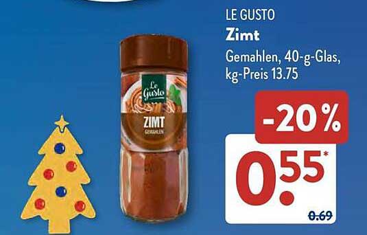 LE GUSTO Zimt gemahlen, 40-g-Glas