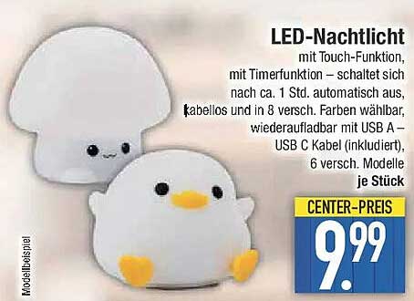 LED-Nachtlicht mit Touch-Funktion und Timer
