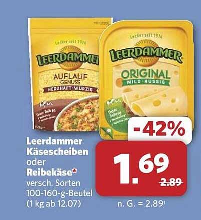 Leerdammer Käse - Aufschnitt oder Reibekäse - 42% günstiger!