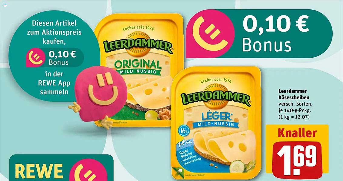 Leerdammer Käse in verschiedenen Sorten