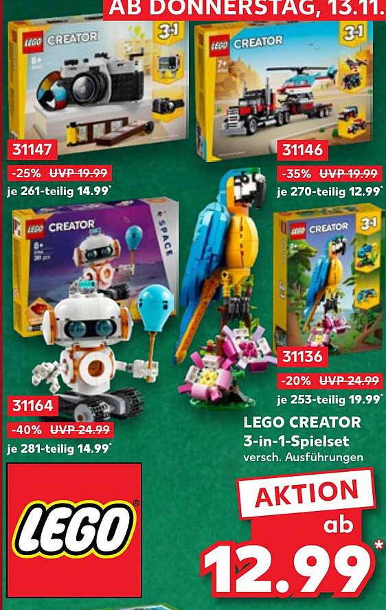 LEGO CREATOR 3-in-1-Spielset – Verschiedene Ausführungen