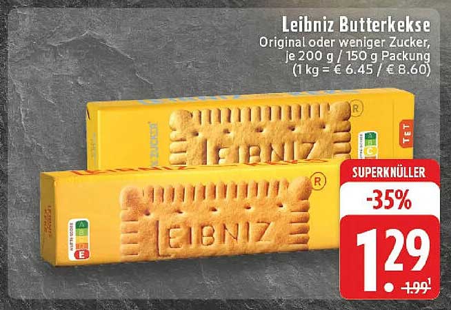 Leibniz Butterkekse - Original oder weniger Zucker, je 200 g
