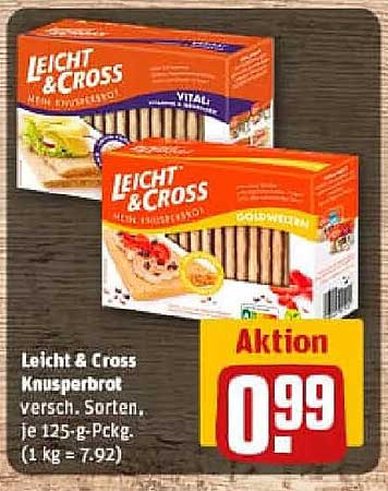 Leicht & Cross Knusperbrot versch. Sorten, je 125-g-Pckg.