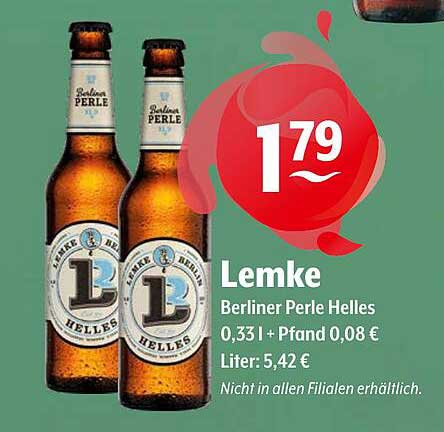 Lemke Berliner Perle Helles 0,33l - Angebot vom Trink & Spare-Prospekt