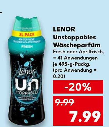 LENOR Unstoppables Wäschparfüm 495 g - Fresh oder Aprilfrisch