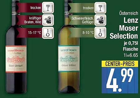 Lenz Moser Selection Weiß- und Rotwein je 0,75l