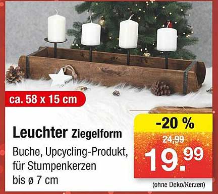 Leuchter Ziegelform - 20% Rabatt auf das schöne Upcycling-Produkt