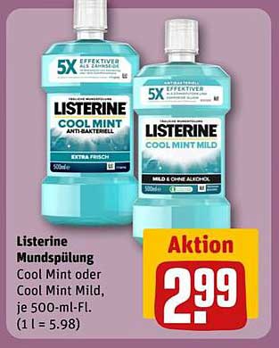Listerine Mundspülung Cool Mint oder Cool Mint Mild, je 500-ml-Fl.