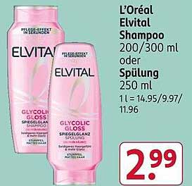 L'Oréal Elvital Shampoo 200/300 ml oder Spülung 250 ml