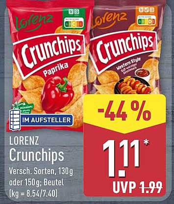 Lorenz Crunchips - Verschiedene Sorten, 130g oder 150g Beutel