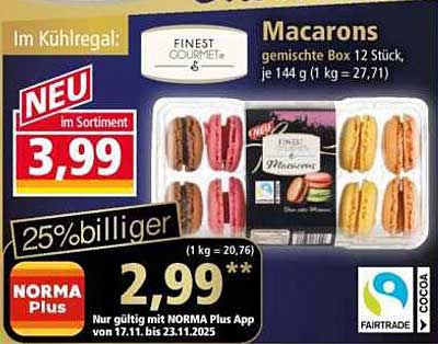 Macarons gemischte Box 12 Stück von Finest Gourmet