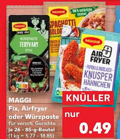MAGGI Fix, Airfryer oder Würzpaste für verschiedene Gerichte