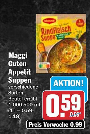 Maggi Guten Appetit Suppen verschiedene Sorten