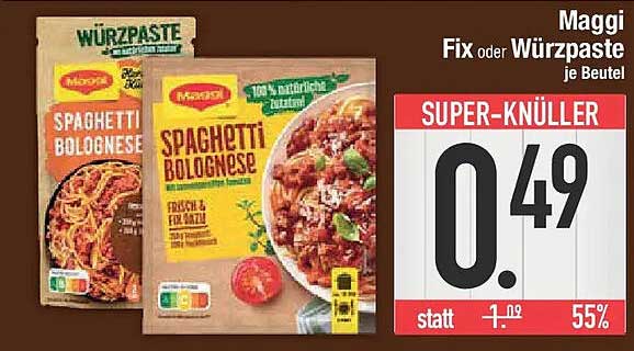 Maggi Spaghetti Bolognese Fix oder Würzpaste je Beutel