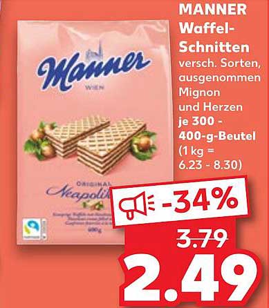 MANNER Waffel-Schnitten 400-g-Beutel zum Sonderpreis