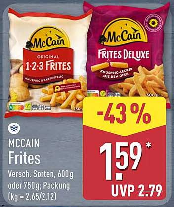 McCain Frites - 1-2-3 Frites oder Frites Deluxe, 600g oder 750g