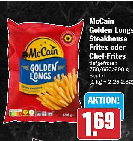 McCain Golden Longs Steakhouse Frites oder Chef-Frites