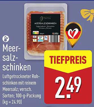 Meersalsschinken - Luftgetrockneter Rohschinken mit reinem Meersalz