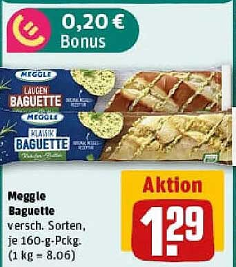 Meggle Baguette, versch. Sorten, je 160-g-Pckg.