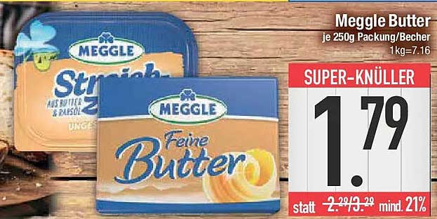 Meggle Butter je 250g Packung/Becher