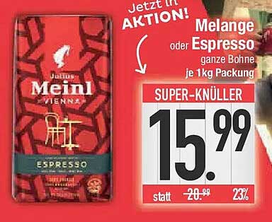 Melange oder Espresso ganze Bohne je 1 kg Packung