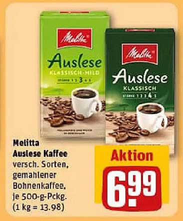 Melitta Auslese Kaffee - Verschiedene Sorten, gemahlener Bohnenkaffee