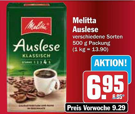 Melitta Auslese verschiedene Sorten 500 g Packung
