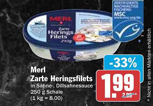 Merl Zarte Heringsfilets in Sahne- und Dillsahnesauce 250 g