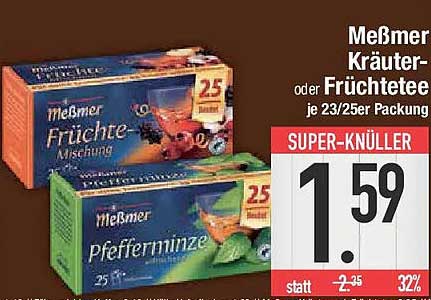 Meßmer Kräuter- oder Früchtetee je 23/25er Packung