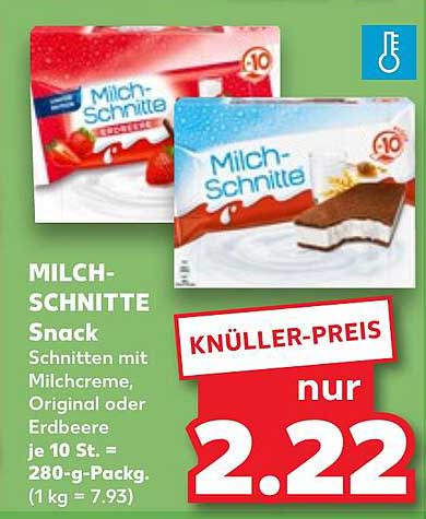 MILCH-SCHNITTE Snack - Original oder Erdbeere