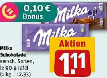 Milka Schokolade verschiedene Sorten, 90-g-Tafel