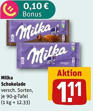 Milka Schokolade - verschiedene Sorten, je 90-g-Tafel