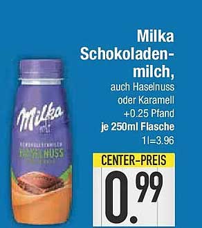 Milka Schokoladenmilch, auch Haselnuss oder Karamell