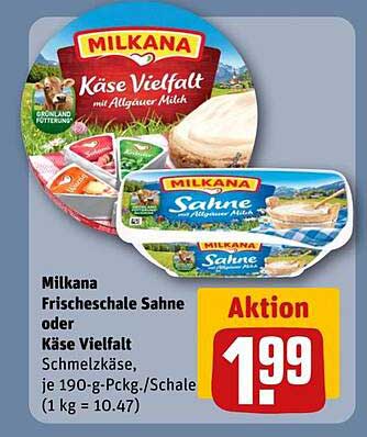 MILKANA Frischeschale Sahne oder Käse Vielfalt