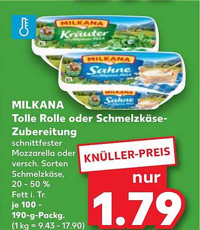 MILKANA Tolle Rolle oder Schmelzkäse-Zubereitung
