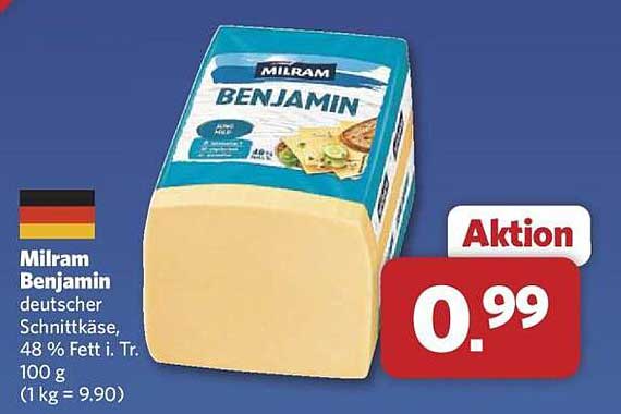 Milram Benjamin deutscher Schnittkäse, 48 % Fett i. Tr.