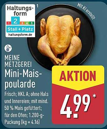 Mini-Mais-Poularde - Frisch, HKL A, ohne Hals und Innereien - 1.200-g-Packung