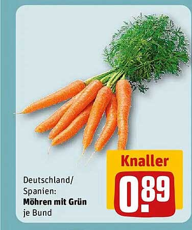 Möhren mit Grün je Bund