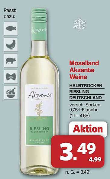 Moselland Akzente Weine - Halbtrocken Riesling Deutschland