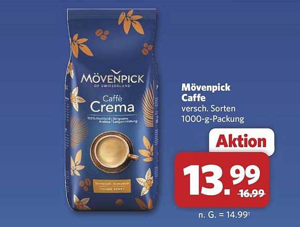 Mövenpick Caffe Crema 1000-g-Packung – Aktionsangebot
