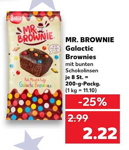 MR. BROWNIE Galactic Brownies mit bunten Schokolinsen 200 g-Packg.