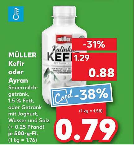 MÜLLER Kefir oder Ayran 500 g - Jetzt besonders günstig!