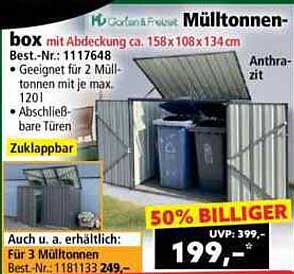Mülltunnel-Box mit Abdeckung – 50% günstiger!